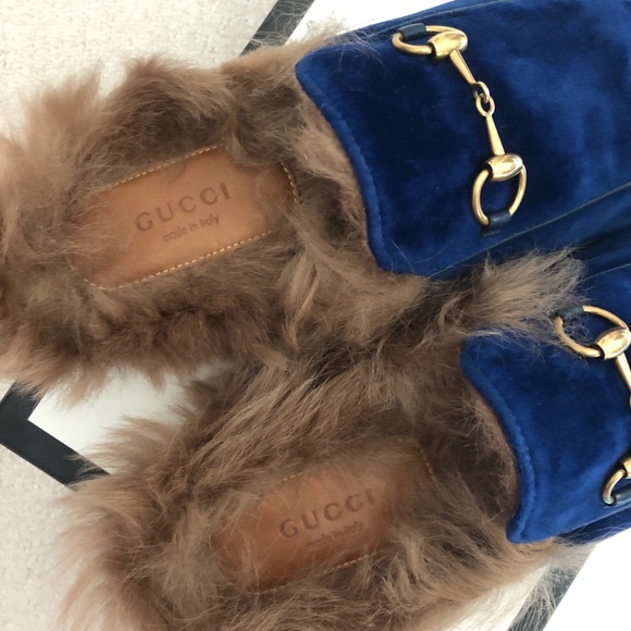 SOLD 100% Authentic Gucci Princetown Velvet Mules - Picture 5 of 8